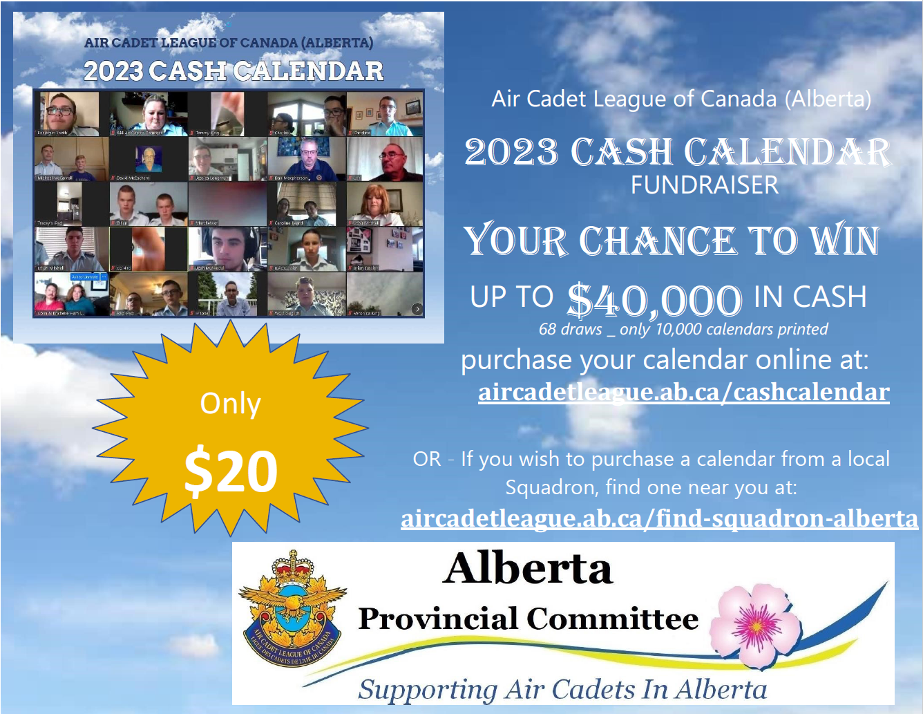 Alberta Air Cadet League Cash Calendar